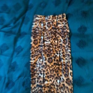 MakeMeChic Leopard Print Below Knee Stretchy Pencil Skirt M Maternity Or Not
